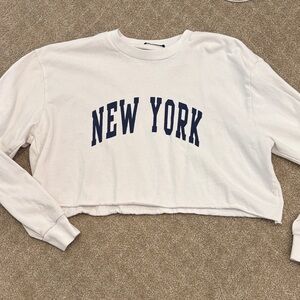 Brandy Melville White New York Graphic Girls Top